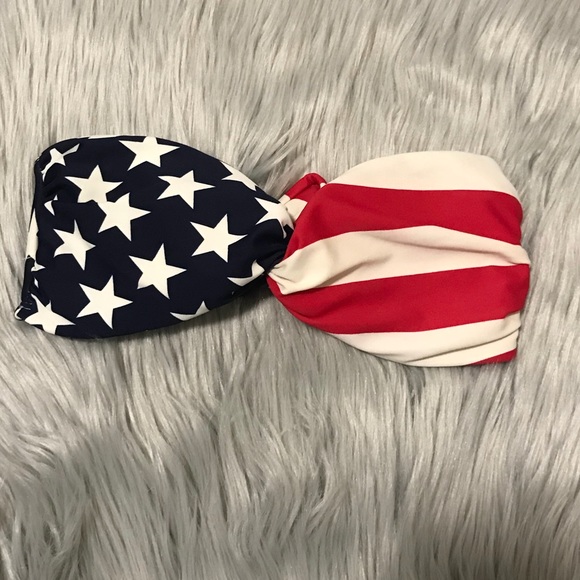USA Flag Bandeau Bikini Top - Picture 2 of 7